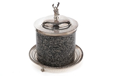 Lot 978 - An electroplated granite mounted icebox