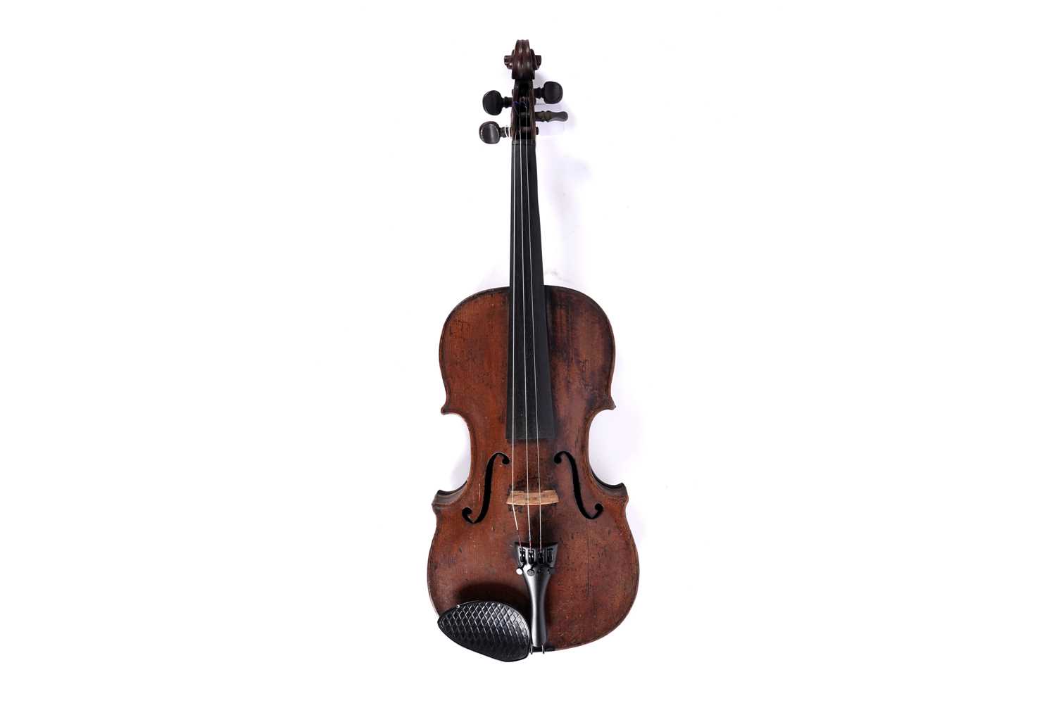 Lot 28 - A cased violin, with bow