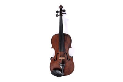 Lot 28 - A cased violin, with bow