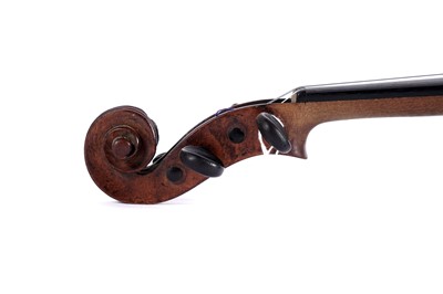 Lot 28 - A cased violin, with bow