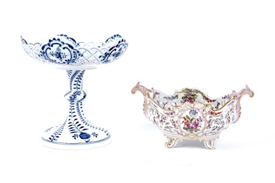 Lot 470 - A Meissen centrepiece; and a Dresden basket