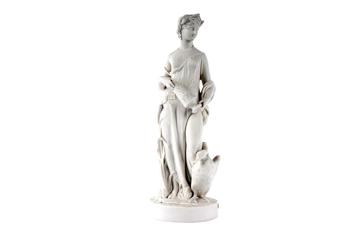 Lot 1097 - A Goss Parian figure Leda and the Swan