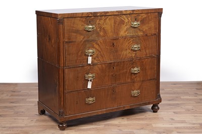 Lot 75 - A Victorian mahogany campaign chest of drawers