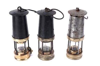 Lot 1439 - Three Davis of Derby ‘Kirkby’ type miners’ lamps