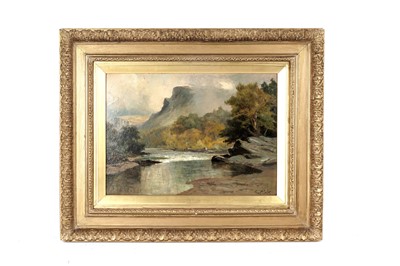 Lot 294A - Francis 'Frank' Thomas Carter - Mountainous landscape with rushing brook | oil