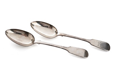 Lot 1095 - An early Victorian silver pair of tablespoons