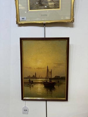 Lot 1018 - Giulio Cecchini Prichard - Fishermen on the Venetian coast | oil