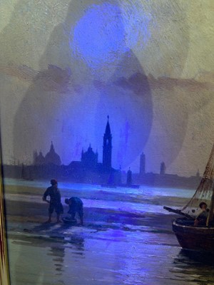 Lot 1018 - Giulio Cecchini Prichard - Fishermen on the Venetian coast | oil