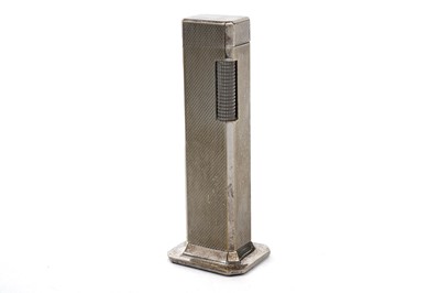 Lot 975 - A silver plated Dunhill ‘Tallboy’ table lighter