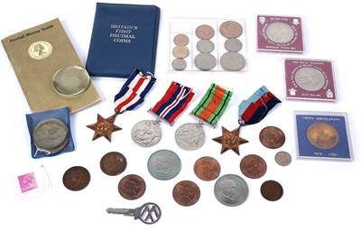 Lot 939 - A collection of British Second World War medals and British coinage