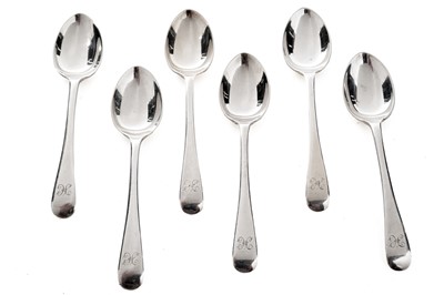 Lot 1113 - An Edward VII set of six silver teaspoons