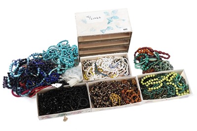 Lot 882 - A selection of quartz, coloured gemstone and other bead necklaces