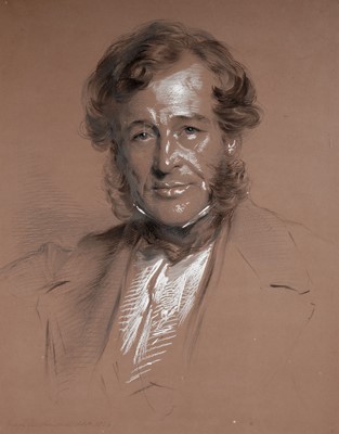 Lot 270 - Attributed to George Railward - Portrait of Sir James Bacon Vice Chancellor of England | charcoal