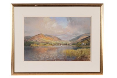 Lot 72 - Walter Holmes - Lake view with mountains | pastel