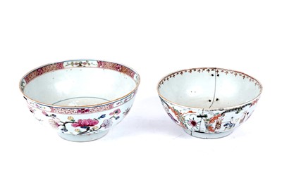 Lot 341 - Two 18th Century Chinese famille rose bowls