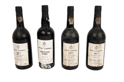 Lot 442 - Three bottles of Gould Campbell 1977 vintage port; and one crusted port