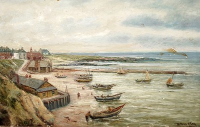 Lot 1013 - Bernard Benedict Hemy - Cullercoats Village | oil