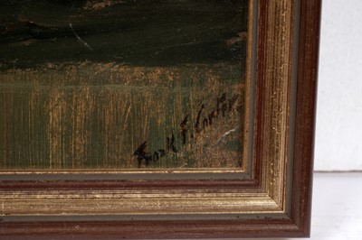 Lot 1023 - Francis "Frank" Thomas Carter - Golden sunlight on a heather-hewn landscape | oil