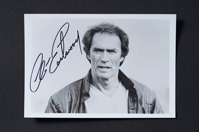 Lot 707 - A Clint Eastwood signed black and white photograph