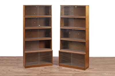 Lot 67 - Simplex: a pair of mid-20th Century teak sectional bookcases