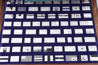 Lot 8 - A John Pinches 'Flags of the United Nations' collection of silver ingots
