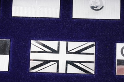 Lot 8 - A John Pinches 'Flags of the United Nations' collection of silver ingots