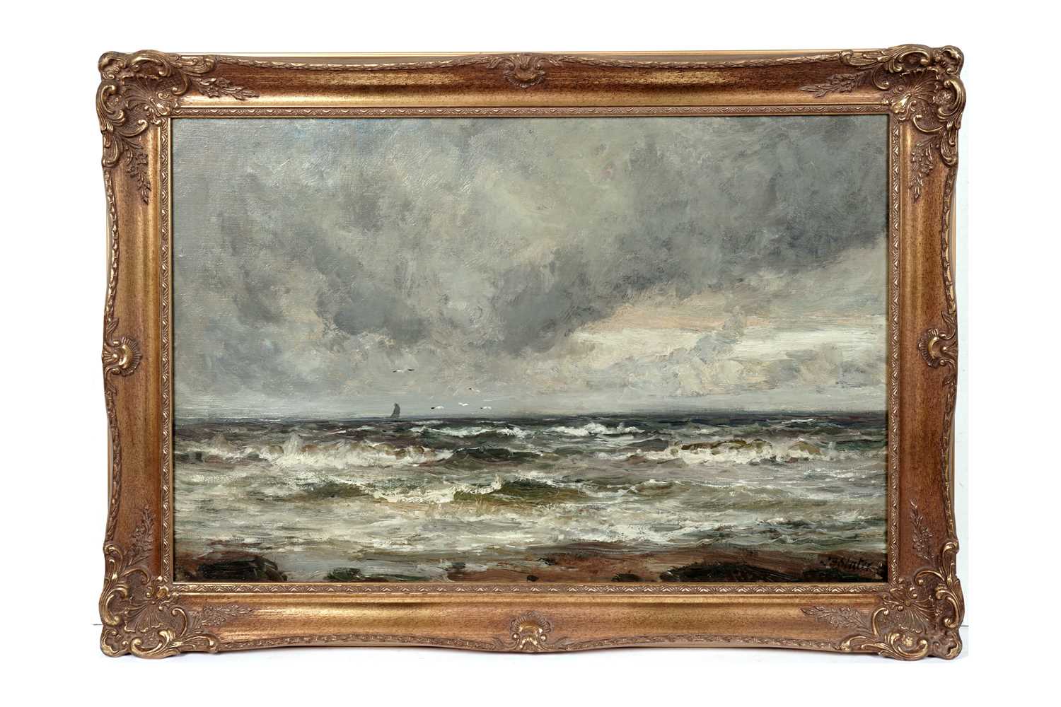 Lot 1014 - John Falconar Slater - Storm Clouds and Sea Spray | oil