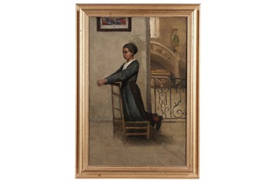 Lot 103 - Follower of William Lee Hankey - A girl at prayer | oil