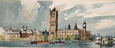 Lot 158 - Edward Wesson RI RBA - The Palace of Westminster | watercolour