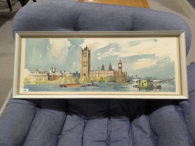 Lot 158 - Edward Wesson RI RBA - The Palace of Westminster | watercolour