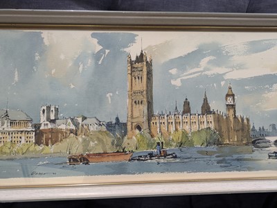 Lot 158 - Edward Wesson RI RBA - The Palace of Westminster | watercolour