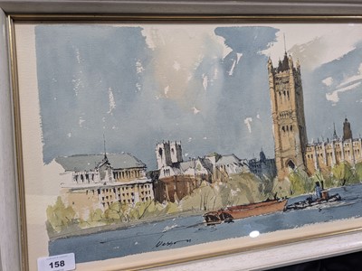 Lot 158 - Edward Wesson RI RBA - The Palace of Westminster | watercolour