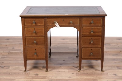 Lot 102 - A kneehole desk; and a Pembroke table