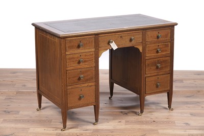 Lot 102 - A kneehole desk; and a Pembroke table