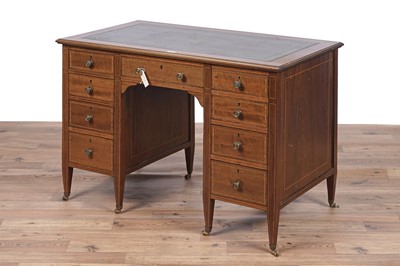 Lot 102 - A kneehole desk; and a Pembroke table