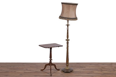 Lot 114 - An decorative early/mid-20th Century lamp; and tripod table