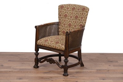 Lot 131 - Two chairs; and a mahogany standard lamp