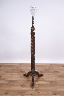 Lot 131 - Two chairs; and a mahogany standard lamp