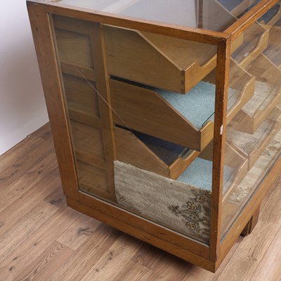 Lot 147 - An early 20th Century oak haberdashery cabinet