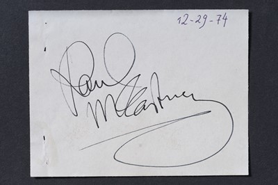 Lot 729 - A Paul McCartney autographed piece of paper