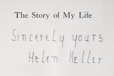 Lot 736 - A Helen Keller autographed first edition copy of The Story of My Life