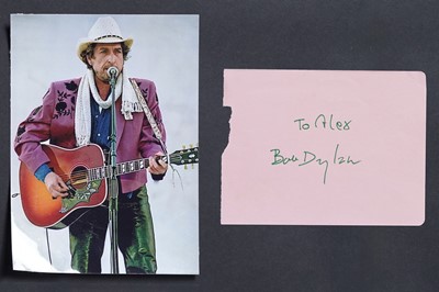 Lot 738 - A Bob Dylan autographed page from an autograph book