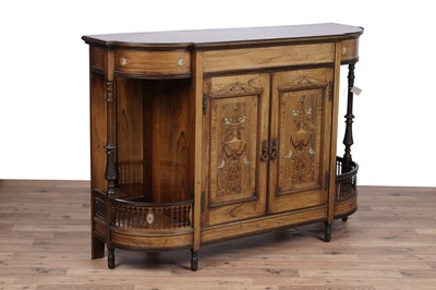 Lot 146 - A Victorian inlaid rosewood side cabinet