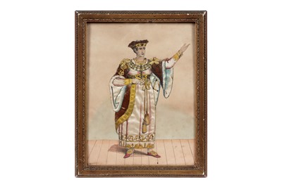 Lot 902 - After J. Smart - Charles Kemble as Henry V | Regency cut-paper and silk collage "tinsel print"