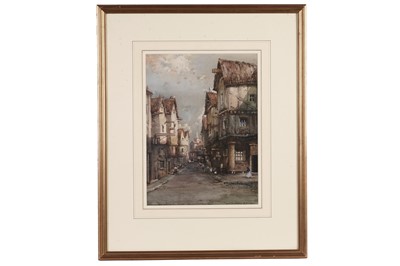 Lot 43 - Noel Harry Leaver - Street in a Dutch town | watercolour