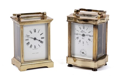 Lot 221 - Two French brass carriage clocks