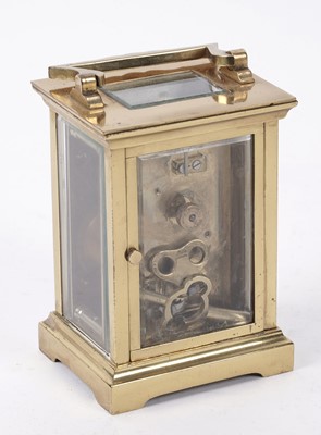 Lot 221 - Two French brass carriage clocks
