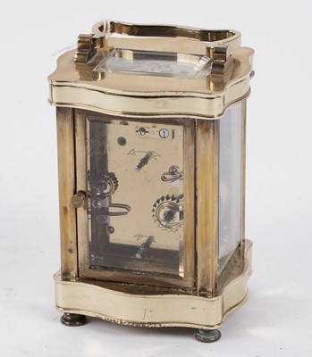 Lot 221 - Two French brass carriage clocks