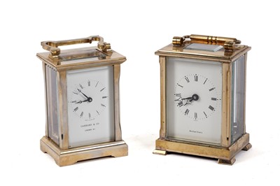 Lot 222 - Two brass carriage clocks