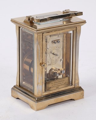 Lot 222 - Two brass carriage clocks